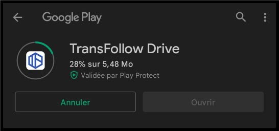 chargement de l'installation de transfollow partner