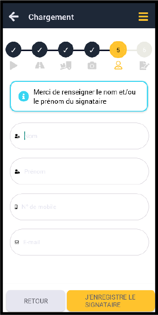 Saisie du signataire