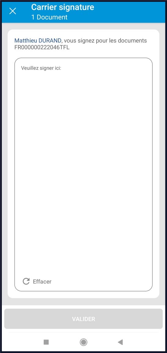 Signature du conducteur