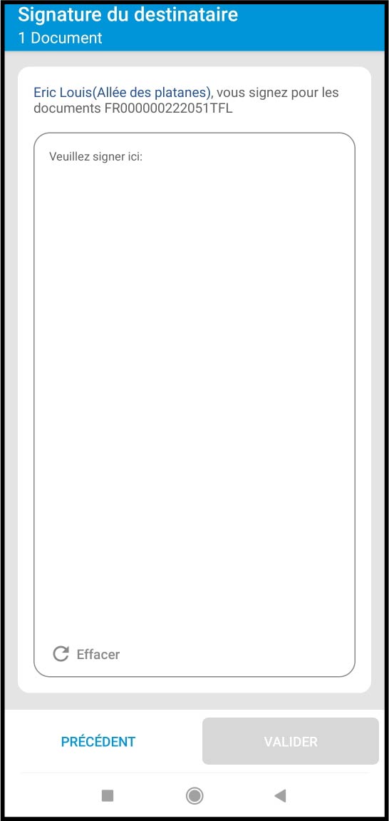 Signature destinataire